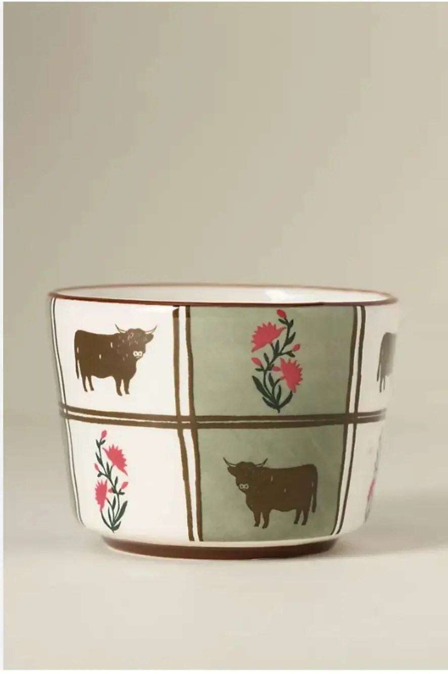 Anthropologie Millie Cow Berry Basket